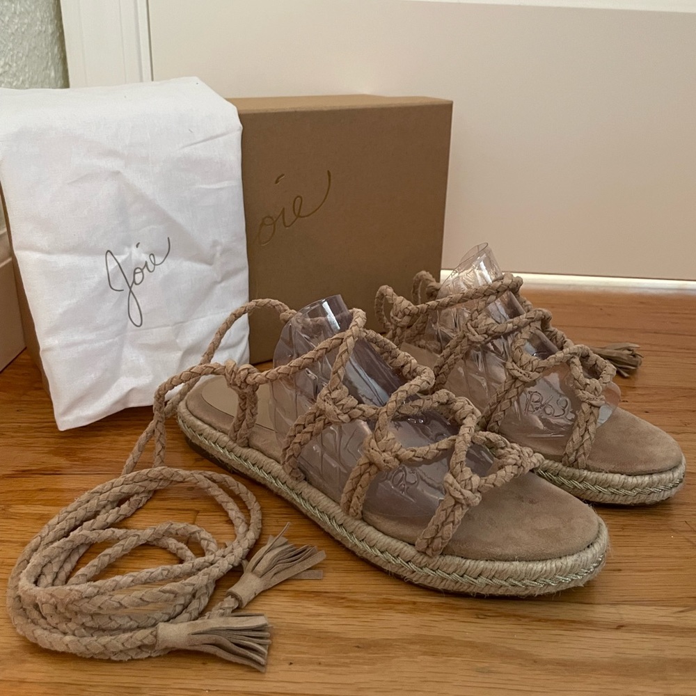 Biege suede sandals